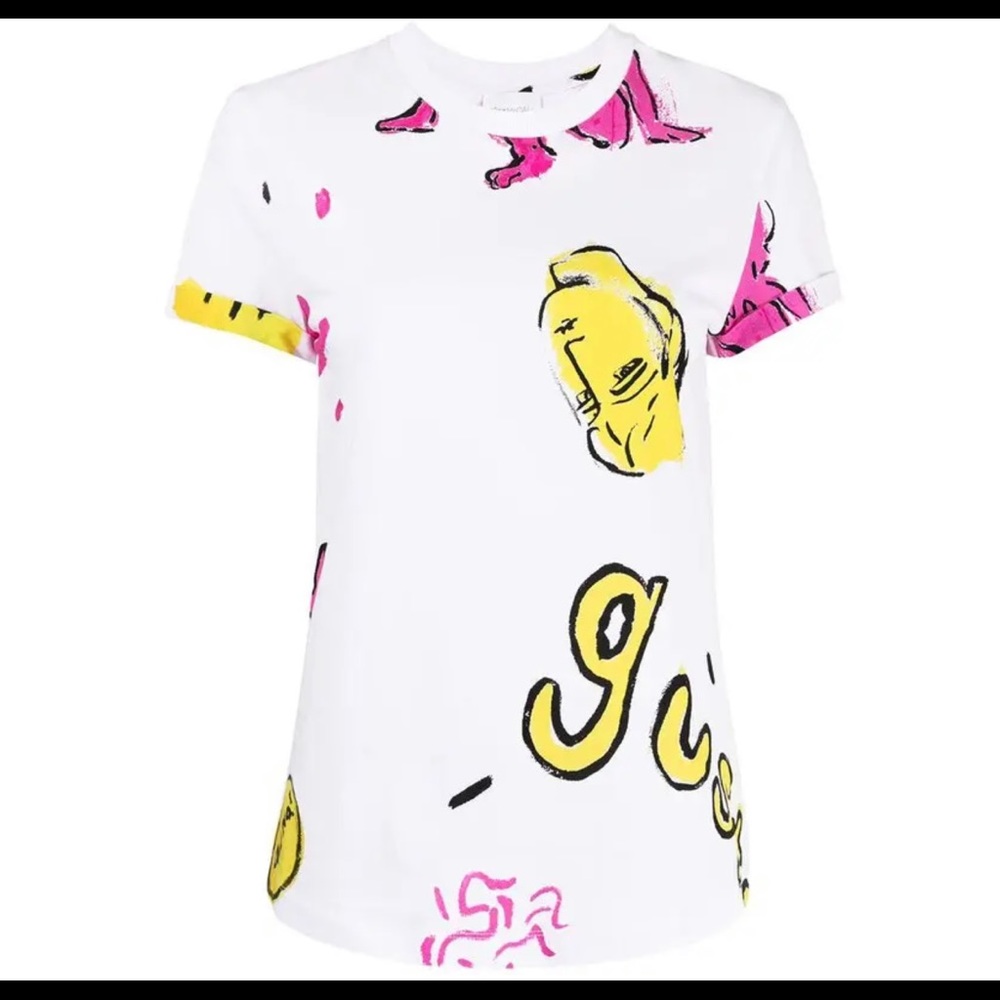 ALICE MCCALL Graffiti Print Cotton T-Shirt. Size Medium